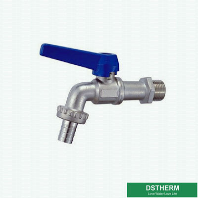La poignée droite en aluminium bleue a adapté le robinet aux besoins du client en laiton de poids de marque de boule de valve en laiton moyenne de Bibcock