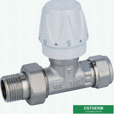 Type droit adapté aux besoins du client valve hommes-femmes de radiateur de Grey Classic Heating Brass Thermostatic de coude des syndicats