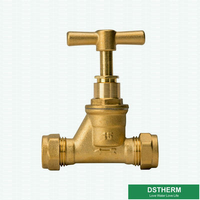La valve en laiton de robinet d'arrêt de conduite d'eau de manières du jardin deux a adapté un type aux besoins du client plus lourd valve forte de robinet d'arrêt de qualité