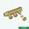 Deux manières à six tubulures en laiton de séparateurs d'eau de manières pour le tuyau de Pex ont adapté Logo For Cold Water Supplying aux besoins du client