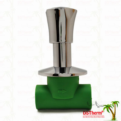 PN25 PPR vanne d'arrêt 20-40 mm chromée avec poignée antidérapante