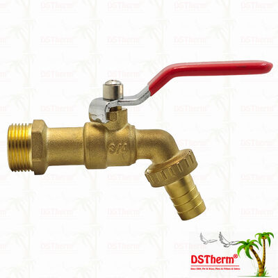 Plaqué or Heavy Duty classique Manche en fer rouge Bibcocks évier d'eau robinet évier robinet 3/4 "
