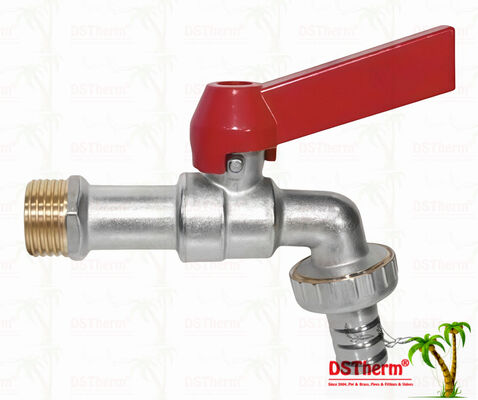 Couverts de nickel classique à poignée en aluminium droit Bibcocks évier d'eau robinet robinet d'eau 1/2 "