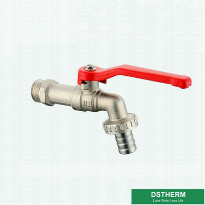Le robinet en laiton de poignée en aluminium a adapté la valve aux besoins du client en laiton de Bibcock de boule de poids moyen de marque