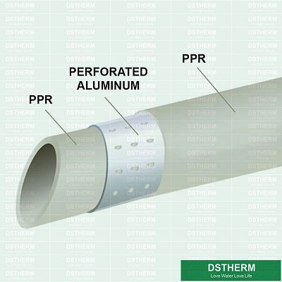 Ppr a perforé le tuyau déjoué en aluminium 2 de tuyau de Ppr de longueur en aluminium composée en aluminium du tuyau PN16 PN20 4m