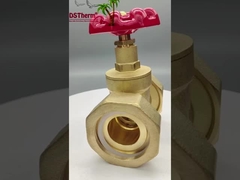 Valve de porte en laiton Union avec poignée en fonte rouge à débit élevé 1/2 