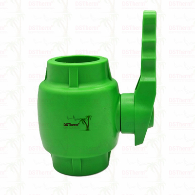 Valve à bille en plastique PPR avec manche ondulée et manche ondulée en laiton à bille ergonomique 20-63 mm