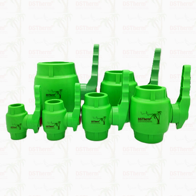 Valve à bille en plastique PPR avec manche ondulée et manche ondulée en laiton à bille ergonomique 20-63 mm
