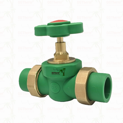 PPR Double Union Ball Valve Exposé Installation Résistant à la corrosion Taille personnalisée