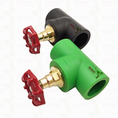 Valve d'arrêt PPR noire avec cartouche couleur chrome / laiton certifiée ISO 15784