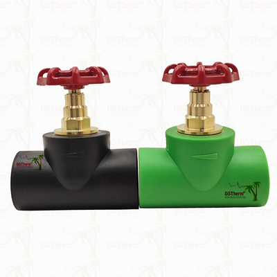 Valve d'arrêt PPR noire avec cartouche couleur chrome / laiton certifiée ISO 15784