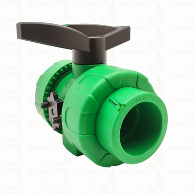 Boule de verrouillage PPR Double Union Ball Valve avec boule en plastique S2.5 20-63MM LOGO personnalisé