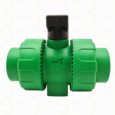 Boule de verrouillage PPR Double Union Ball Valve avec boule en plastique S2.5 20-63MM LOGO personnalisé