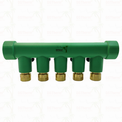 Manifolds PPR avec soupape à bille eau chaude rouge 5 façons Manifolds personnalisé logo et couleur 25mm
