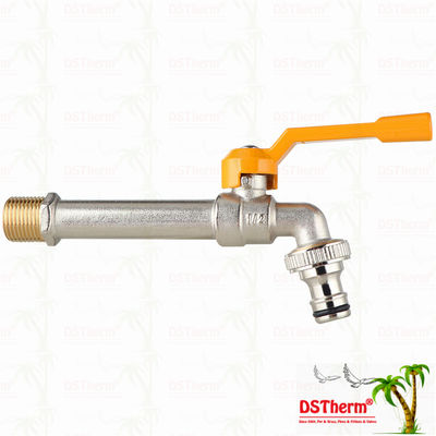Longue Robinetterie Robuste Nickelée à Sortie Unique Robinet en Laiton 1/2"*3/4"