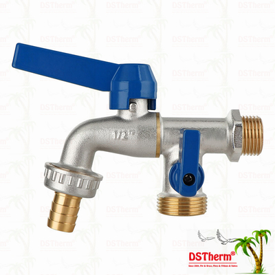Robinet universel classique en aluminium de taille moyenne, robinet à double sortie, robinet en laiton 1/2"*3/4"*3/4"