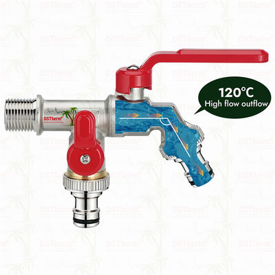 Conception unique, forme innovante, robinet à double sortie avec poignée en aluminium rouge 1/2"*3/4"*3/4"