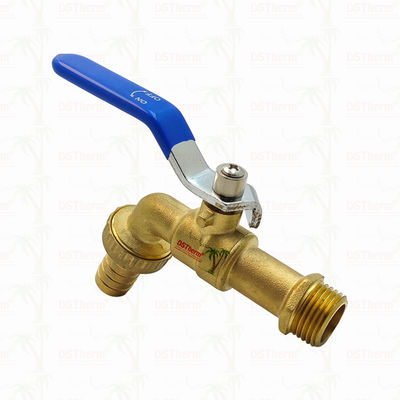 Gold Plated Heavy Duty Classic Blue Iron Handle Bibcocks Spout Faucet Spigot Water Tap 1/2"