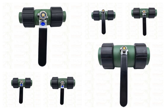 Vanne à boisseau sphérique à double union PPR avec bille en laiton et poignée en fer, 20-63MM, LOGO personnalisé