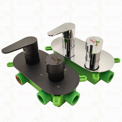 PPR 5 voies soupape de douche de mélangeur plaqué noir pour le contrôle de la température et du débit