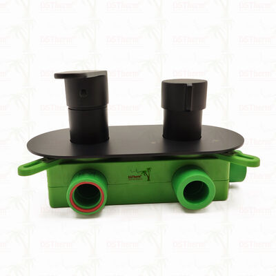 PPR 5 voies soupape de douche de mélangeur plaqué noir pour le contrôle de la température et du débit