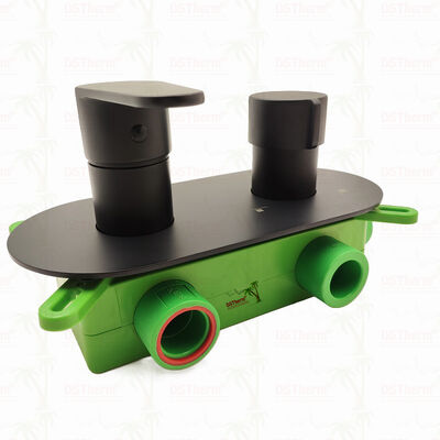 PPR 5 voies soupape de douche de mélangeur plaqué noir pour le contrôle de la température et du débit