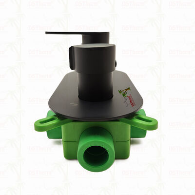 PPR 5 voies soupape de douche de mélangeur plaqué noir pour le contrôle de la température et du débit