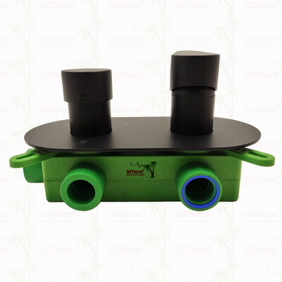 PPR 5 voies soupape de douche de mélangeur plaqué noir pour le contrôle de la température et du débit