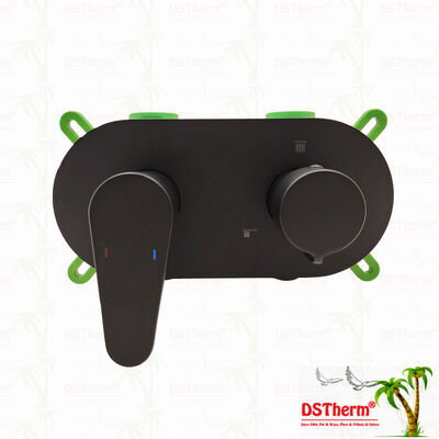 PPR 5 voies soupape de douche de mélangeur plaqué noir pour le contrôle de la température et du débit