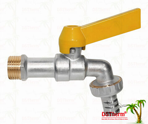 Couverts de nickel classique à poignée en aluminium droit Bibcocks évier d'eau robinet robinet d'eau 1/2 "