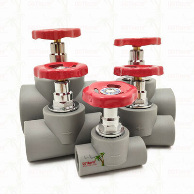 Ventilateur d'arrêt PPR gris chromé avec cartouche en laiton Ventilateur global 20-110 mm