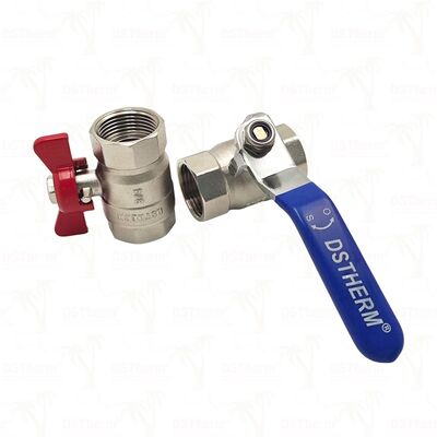 PN25 soupape à bille en laiton à bille chromée femelle x femelle plein port 1/2" ′′ 4′′