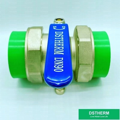 110 mm PPR Double Union Valve à bille PN25 résistant à la corrosion