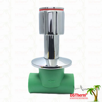 Valve d'arrêt Ppr chromée avec poignée antidérapante Faible entretien 20-32 mm Taille personnalisable