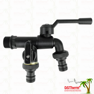 Robinets de jardin à double sortie en laiton, robinet en laiton, vanne de robinet d'eau 1/2