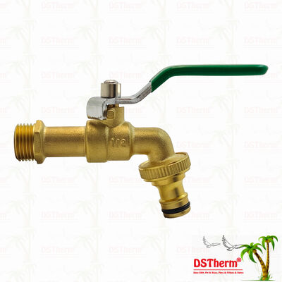Robinet de puisage classique en fer vert robuste plaqué or avec poignée, robinet d'eau, robinet de puisage 1/2
