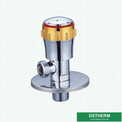 La couleur d'or a passé le rond au bichromate de potasse fixé au mur de l'eau de bassin de cuisine manipulent la valve d'angle en laiton de salle de bains de valve ouverte rapide de coq